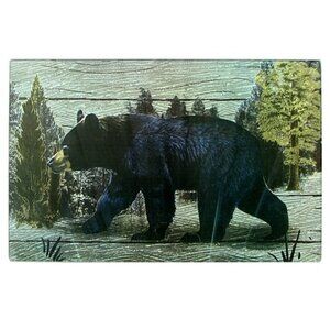 Bear Scene 17 3/4" wide by 12" tall Tempered Glass Cutting Board / Hot Pad 60049